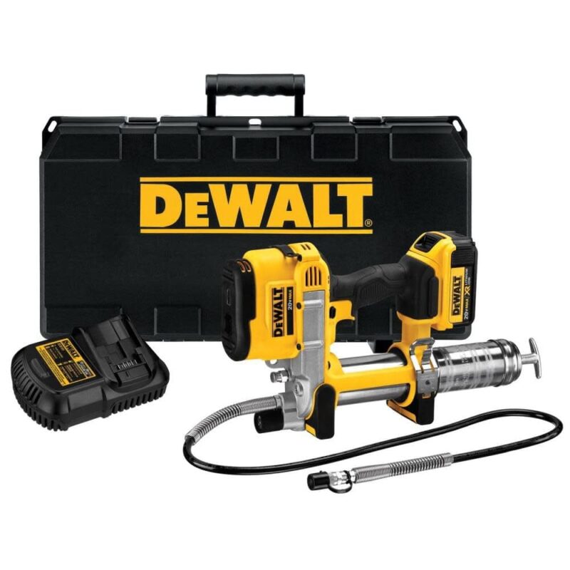 DEWALT 20V MAX Cordless Grease Gun Kit, 10,000 PSI, 42" Hose (DCGG571M1) (New)