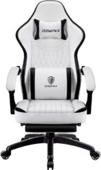 Dowinx Gaming Chair: Recliner, Massage, Footrest, Ergonomic, Grey (New)