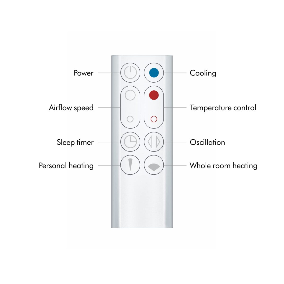 Dyson - Dyson AM09 Blade-less Hot or Cold Tower Fan White/Silver - 2 Year Warranty (New)