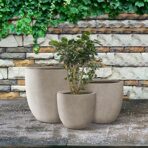 Kante 3-Piece Concrete Planters Set: 20", 16.5", 13.4" with Drainage Hole. (New)