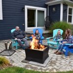 Blue Sky Outdoor Living Square Mammoth Smokeless Patio Fire Pit, Lift-Out Ash Catch, Black (New)