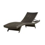 Christopher Knight Salem Wicker Chaise Lounge, Adjustable & Keter Patio Table, Brown (New)