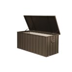 160 Gallon Waterproof Outdoor Storage Deck Box (Dark Brown) (New)