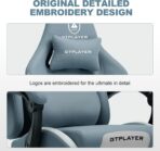 GTPLAYER Fabric Gaming Chair, Ergonomic, Footrest, Lumbar Support, White. (New)