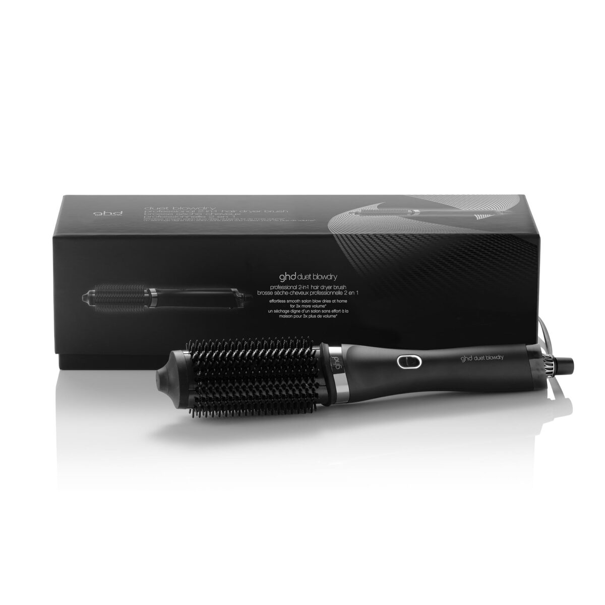 ghd Duet Blowdry Hair Dryer Brush, Black, Wet to Dry, 3X Volume. (New)