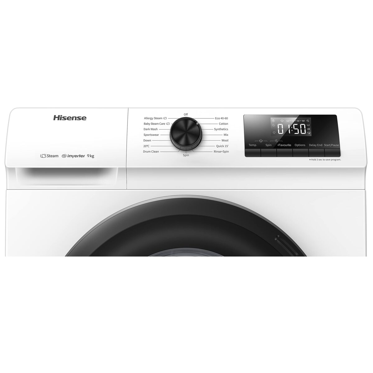 Hisense WFQP9014EVM 9KG Front Load Washer, 1400 RPM, Inverter, White (New)