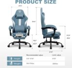 GTPLAYER Fabric Gaming Chair, Ergonomic, Footrest, Lumbar Support, White. (New)