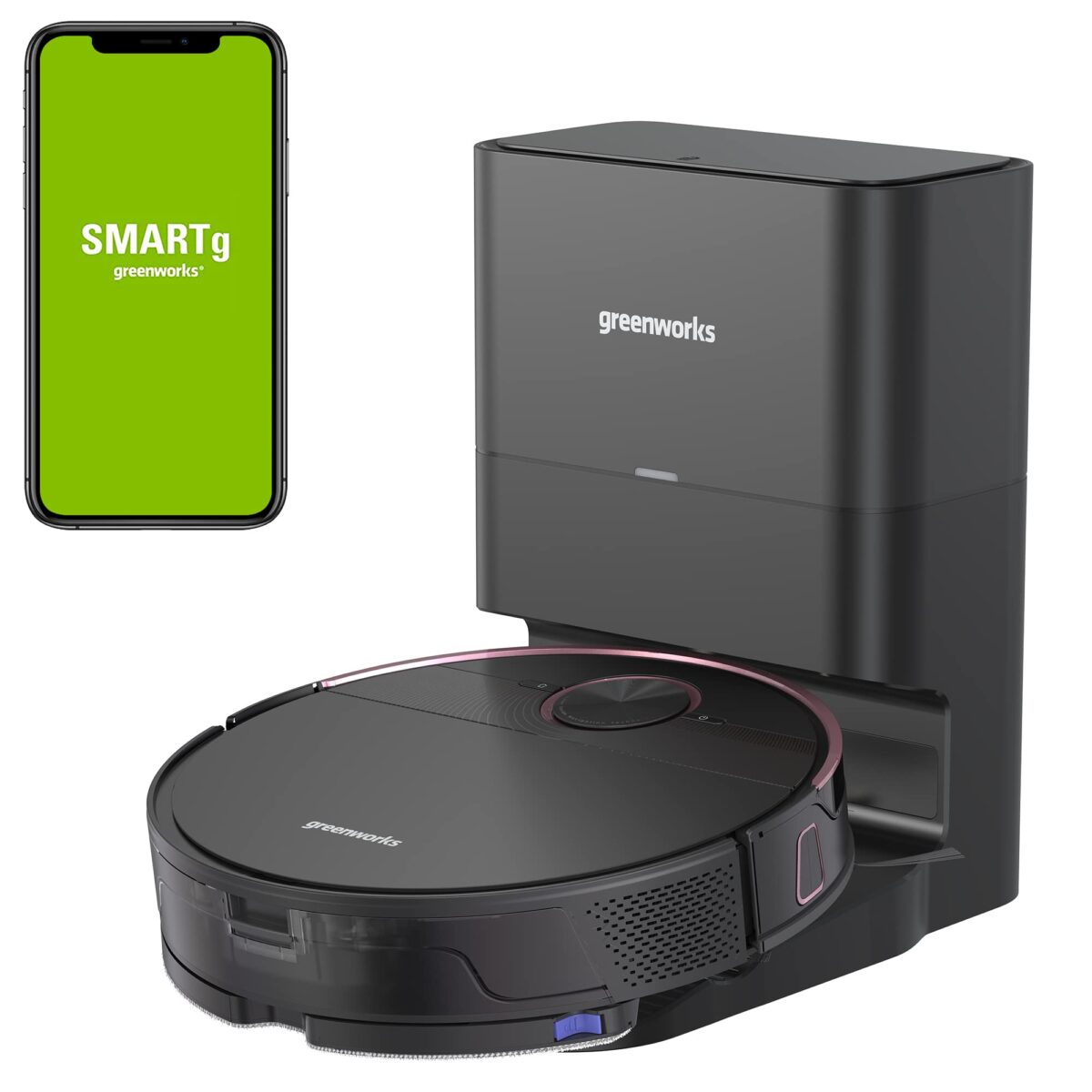 Greenworks GRV-5011 Robot Vacuum, DToF Laser Navigation, 2-in-1 Mop, Pet Hair. (New)