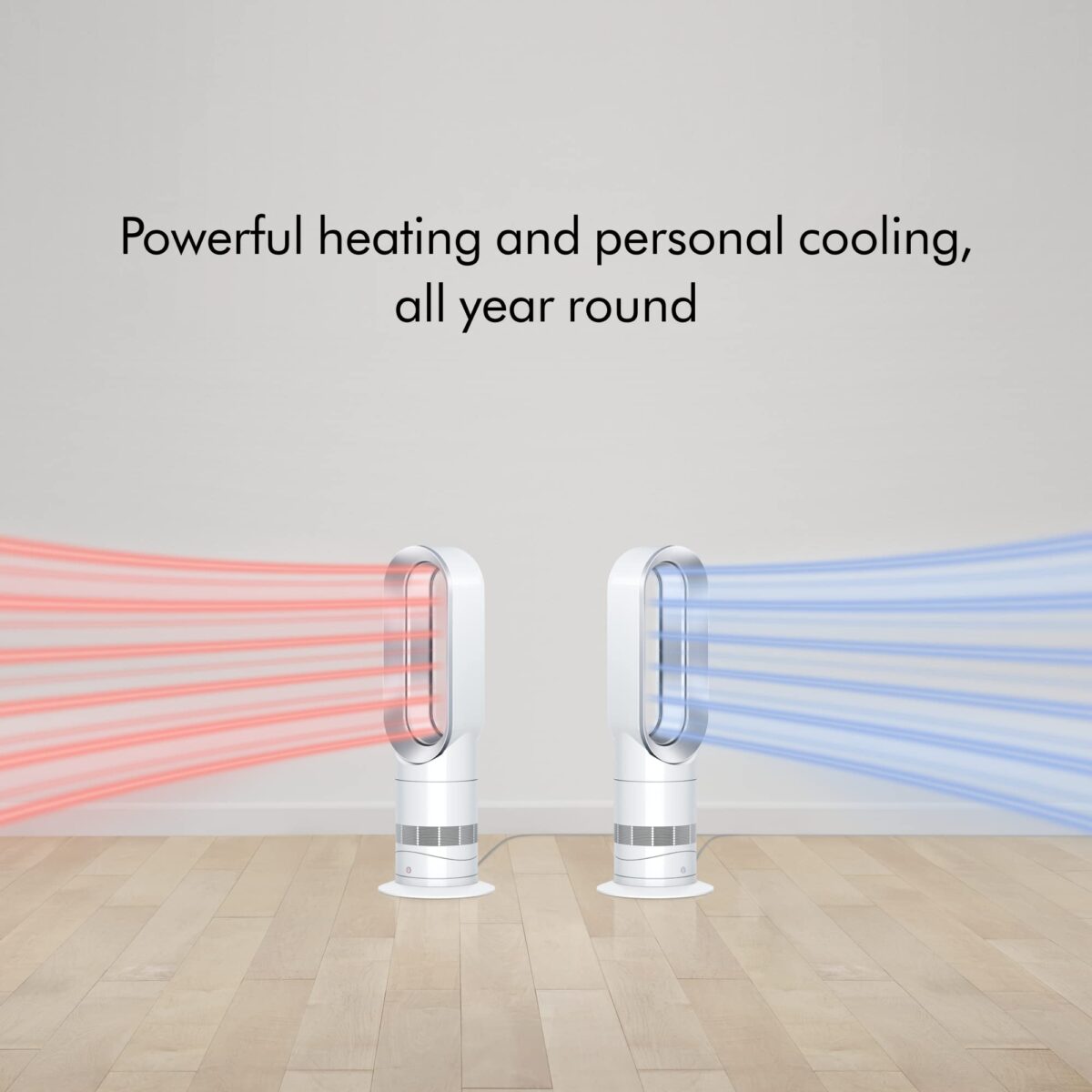 Dyson - Dyson AM09 Blade-less Hot or Cold Tower Fan White/Silver - 2 Year Warranty (New)