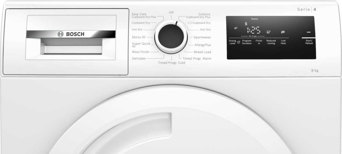 Bosch WTN83202GB Condenser Dryer, 8kg, AutoDry, Sensitive Drying (New)