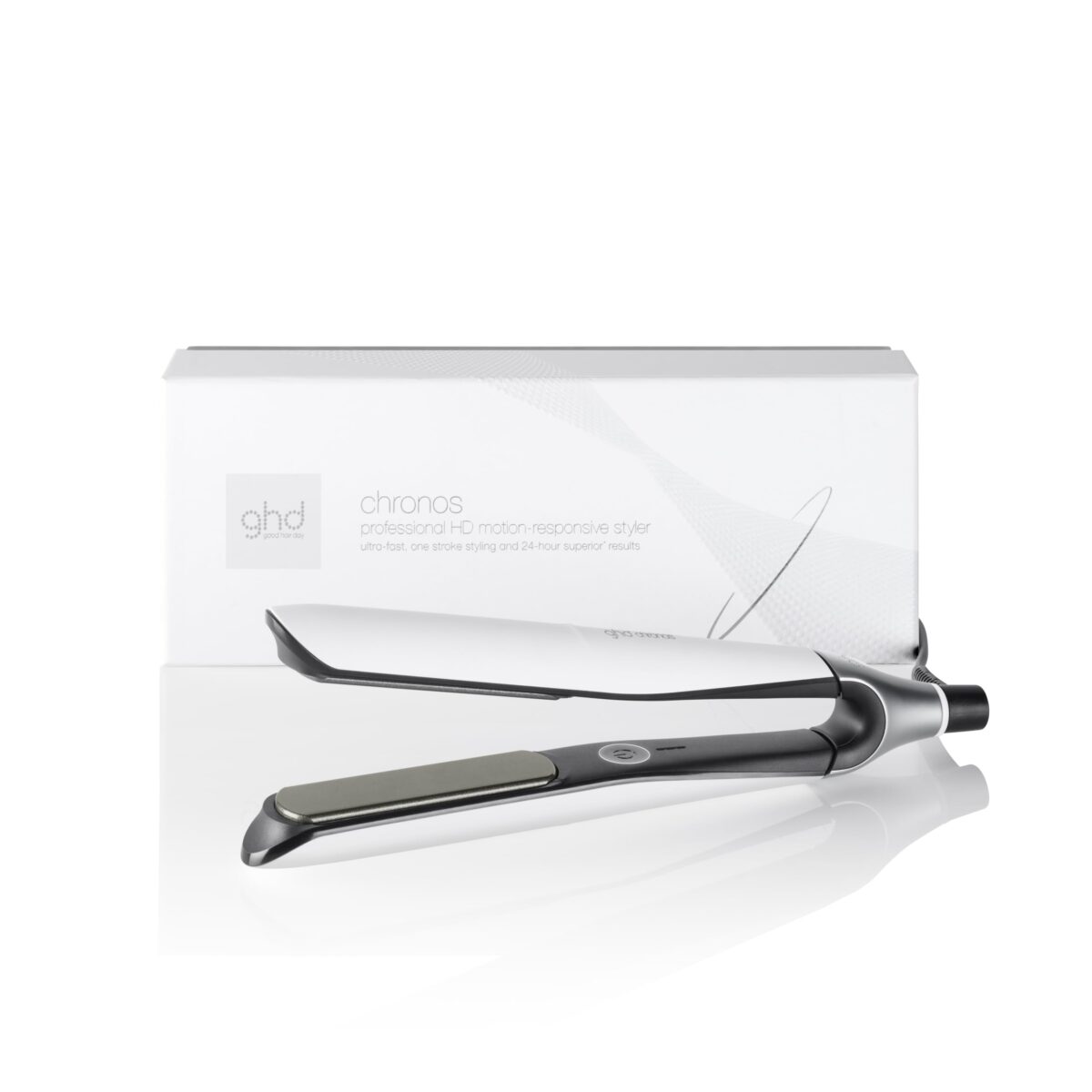 ghd Chronos Professional Styler, White, One Stroke, 3X Breakage Protection. (New)