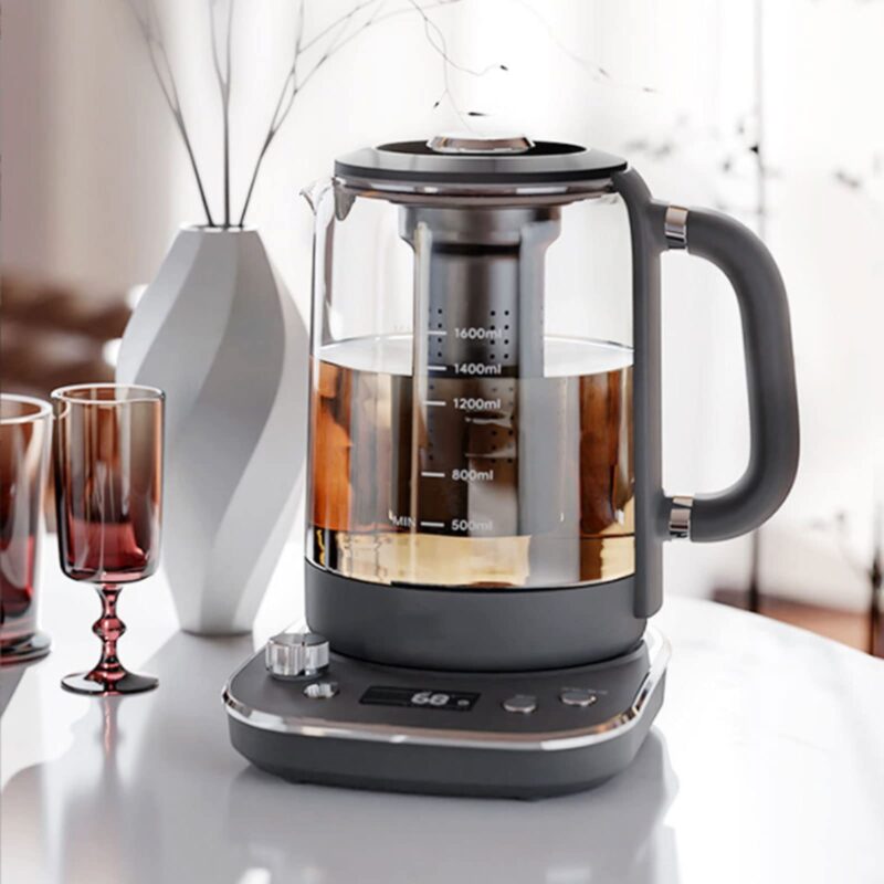 900W Electric Glass Kettle 1.6L with Auto-Shutoff & LED Light (New)