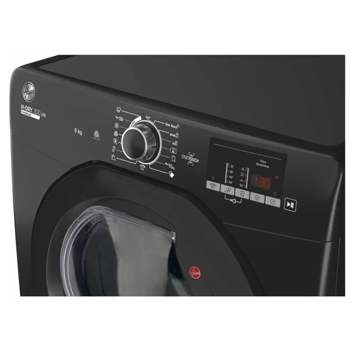 Hoover HLEC9DGB H-Dry 300 9kg Condenser Tumble Dryer, Black, Sensor dry, NFC (New)