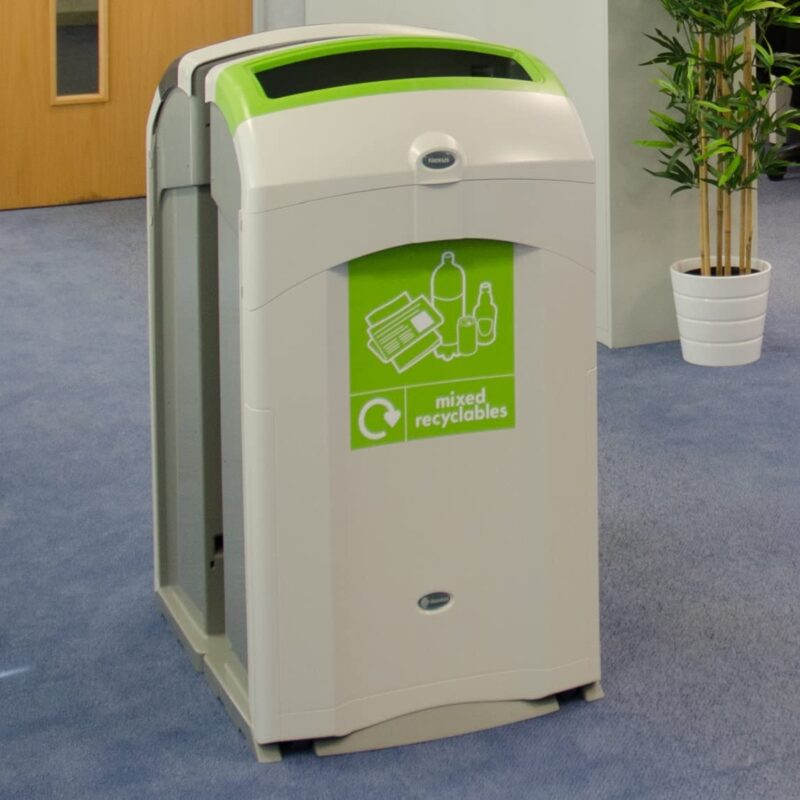 Glasdon Nexus 100 Duo Bin, 2 x 50L, Indoor Recycling Station, Slim Design. (New)