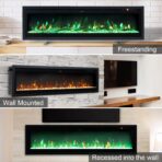 INMOZATA 152cm Electric Fireplace, Wall Mounted, LED Flame, Remote (New)