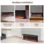 INMOZATA 50" Electric Fireplace, Recessed/Freestanding, LED Flame, Remote (New)