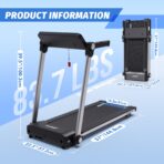 JOROTO Foldable Treadmill: 2.5HP, 265Lbs Capacity, Bluetooth, 9 Programs. (New)