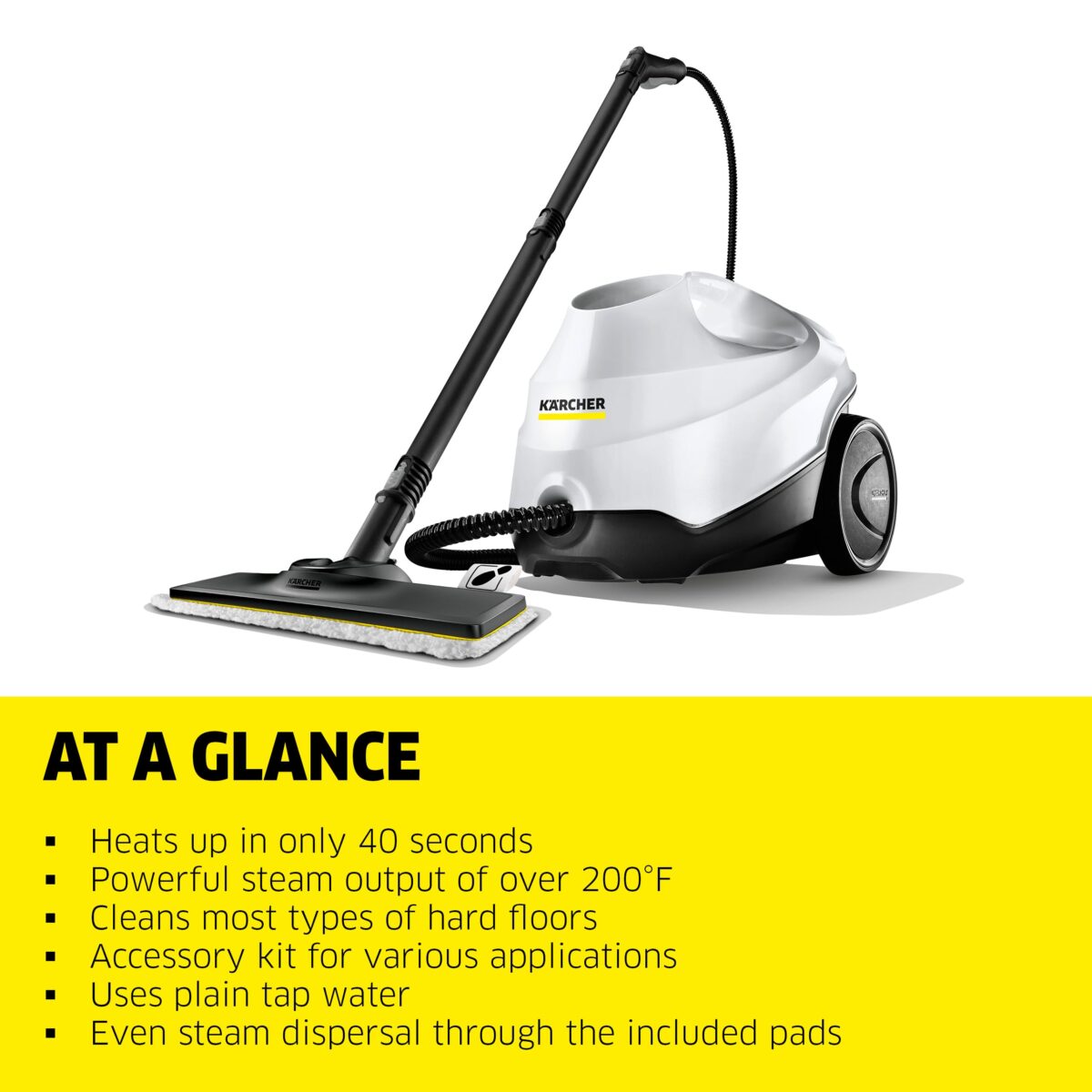 Kärcher SC3 Steam Cleaner: 40s Heat-Up, Chemical-Free, Multi-Purpose. (New)