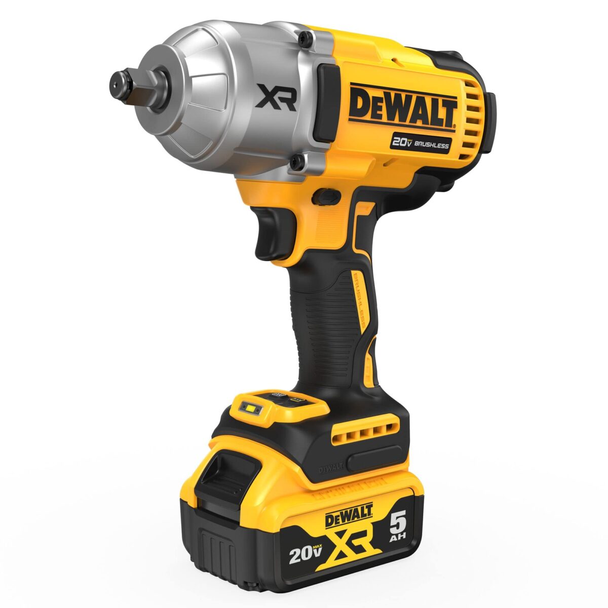 DEWALT 20V MAX Cordless Impact Wrench Kit, 1/2" Hog Ring, 4-Speed Modes (DCF900P1) (New)