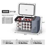 ICECO GO20 Dual Zone Portable Refrigerator, 20L, SECOP Compressor, Gray. (New)