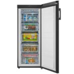 Cookology Tall Upright Fridge & Freezer Pack in Black, 55 x 142cm tall, Side-by-Side (New)