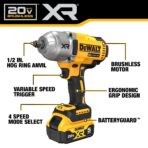 DEWALT 20V MAX Cordless Impact Wrench Kit, 1/2" Hog Ring, 4-Speed Modes (DCF900P1) (New)