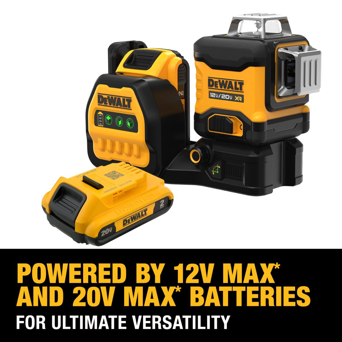 DEWALT 20V/12V MAX Laser Level Kit, 3 x 360, Green (DCLE34030G) (New)