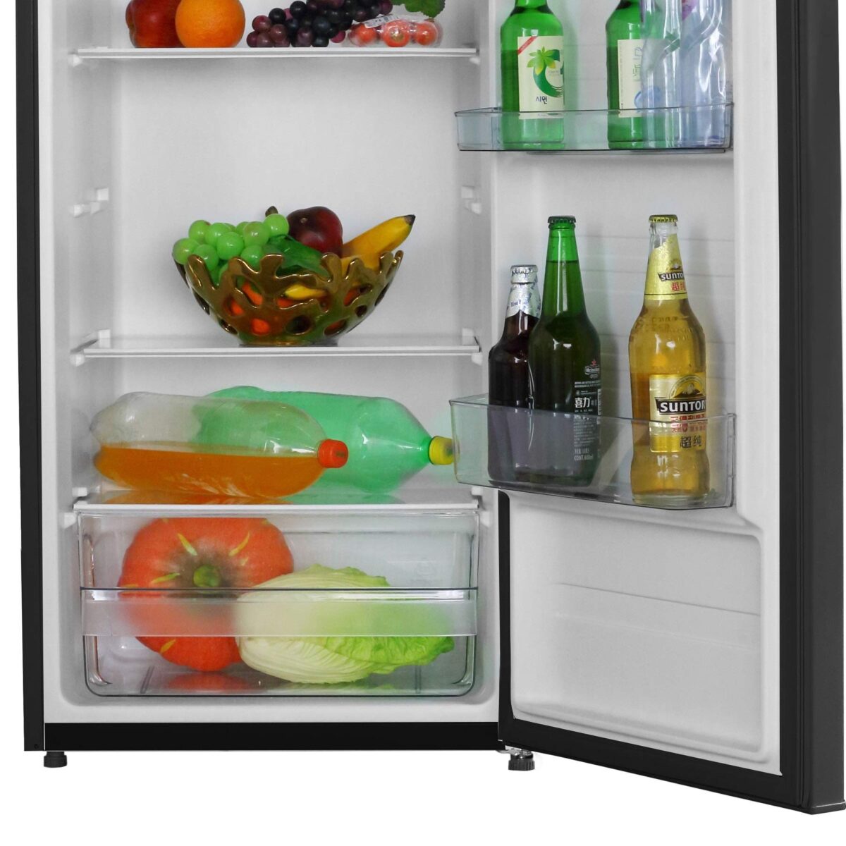 Cookology Tall Upright Fridge & Freezer Pack in Black, 55 x 142cm tall, Side-by-Side (New)