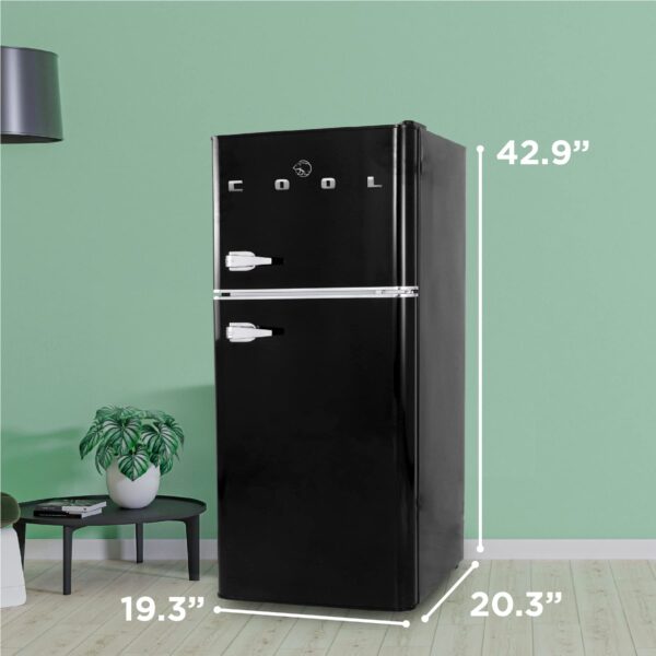 Commercial Cool CCRRD45HB 4.5 Cu. Ft Retro Freezer, Black, Glass Shelves (New)