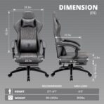 Dowinx Gaming Chair: Recliner, Massage, Footrest, Ergonomic, Grey (New)