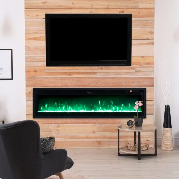 INMOZATA 152cm Electric Fireplace, Wall Mounted, LED Flame, Remote (New)