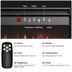 INMOZATA 50" Electric Fireplace, Recessed/Freestanding, LED Flame, Remote (New)