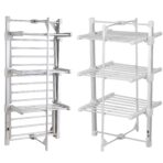 GlamHaus Electric Heated Clothes Airer, 3-Tier, Aluminium, 220W. (New)