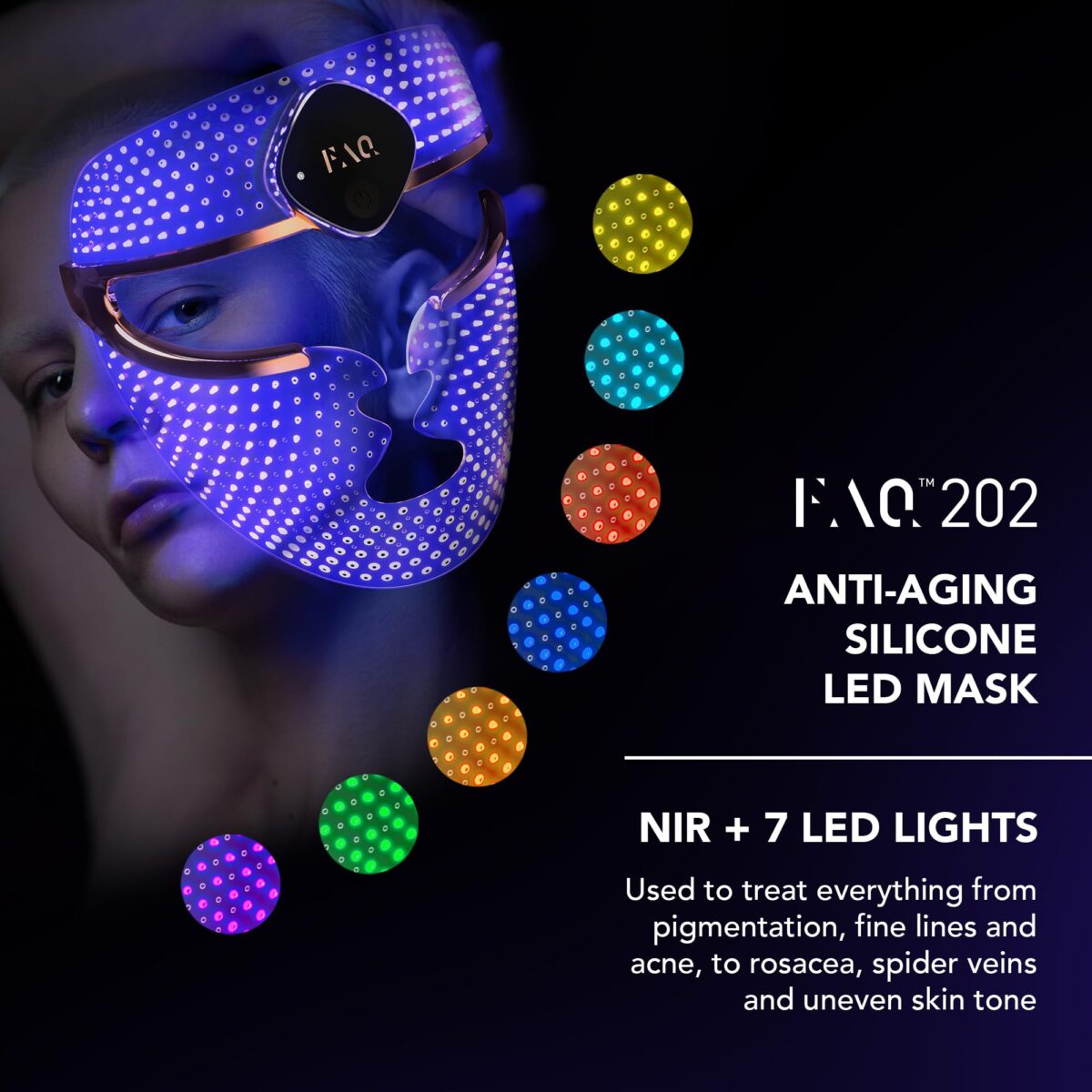 FAQ 202 Smart Anti-Aging Mask: NIR, LED Therapy, Microneedling Patches (New)