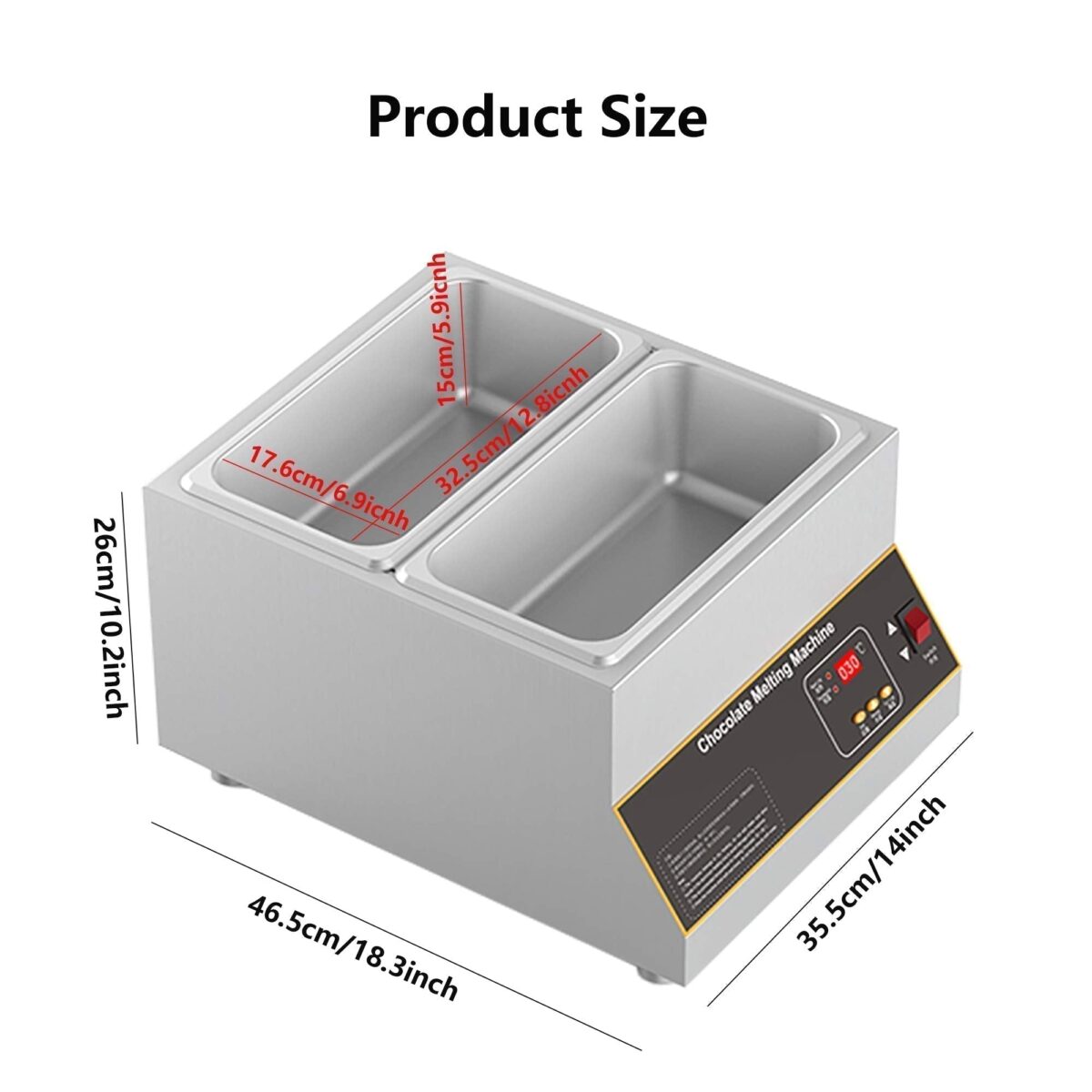 Chocolate Tempering Machine, Adjustable Melting Pot, for Home & Restaurant Use (New)