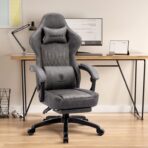 Dowinx Gaming Chair: Recliner, Massage, Footrest, Ergonomic, Grey (New)