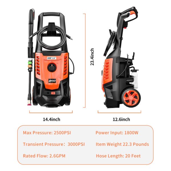 AIVOLT 3000PSI Electric Pressure Washer with 5 Nozzles (New)