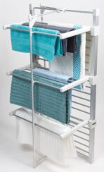 GlamHaus Electric Heated Clothes Airer, 3-Tier, Aluminium, 220W. (New)