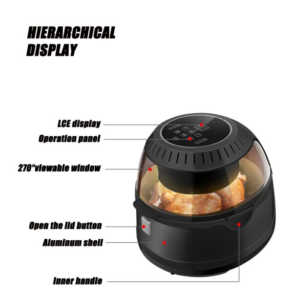 1100W Commercial Air Fryer, 13L Multifunctional Toaster, 230°C Digital Display (New)