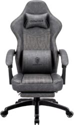 Dowinx Gaming Chair: Recliner, Massage, Footrest, Ergonomic, Grey (New)