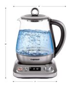 Chefman Digital Glass Kettle, 1.5L, 8 Presets, Tea Infuser, Auto Shutoff (New)