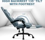 GTPLAYER Fabric Gaming Chair, Ergonomic, Footrest, Lumbar Support, White. (New)