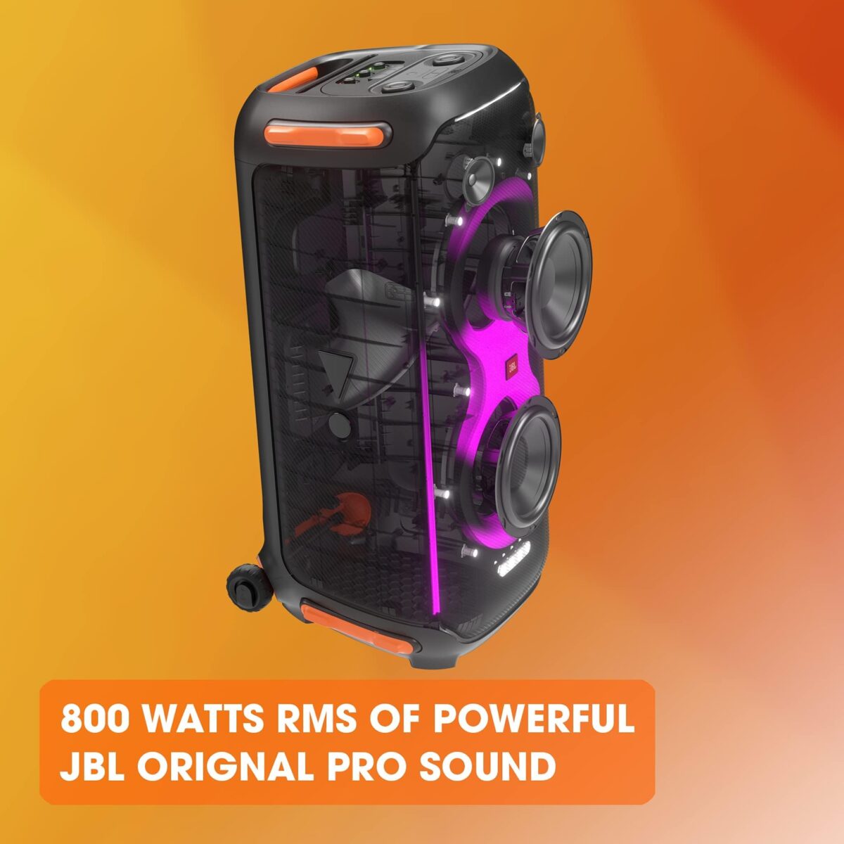 JBL PartyBox 710: Portable Speaker, Built-in Lights, IPX4, Deep Bass, Wheels. (New)