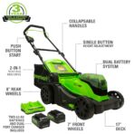 Greenworks 48V 17" Cordless Lawn Mower, Blower, Trimmer, Chainsaw, 4.0Ah Batteries. (New)