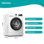 Hisense WFQP9014EVM 9KG Front Load Washer, 1400 RPM, Inverter, White (New)