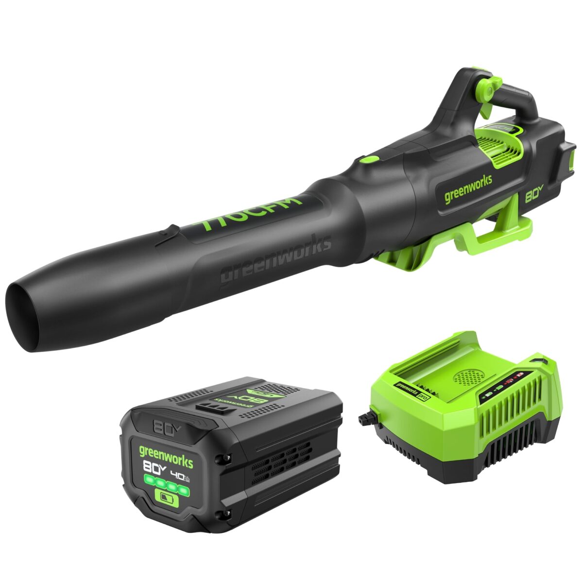 Greenworks 80V 770 CFM Cordless Leaf Blower, 4.0Ah Battery and Rapid Charger (New)