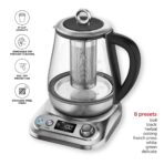 Chefman Digital Glass Kettle, 1.5L, 8 Presets, Tea Infuser, Auto Shutoff (New)