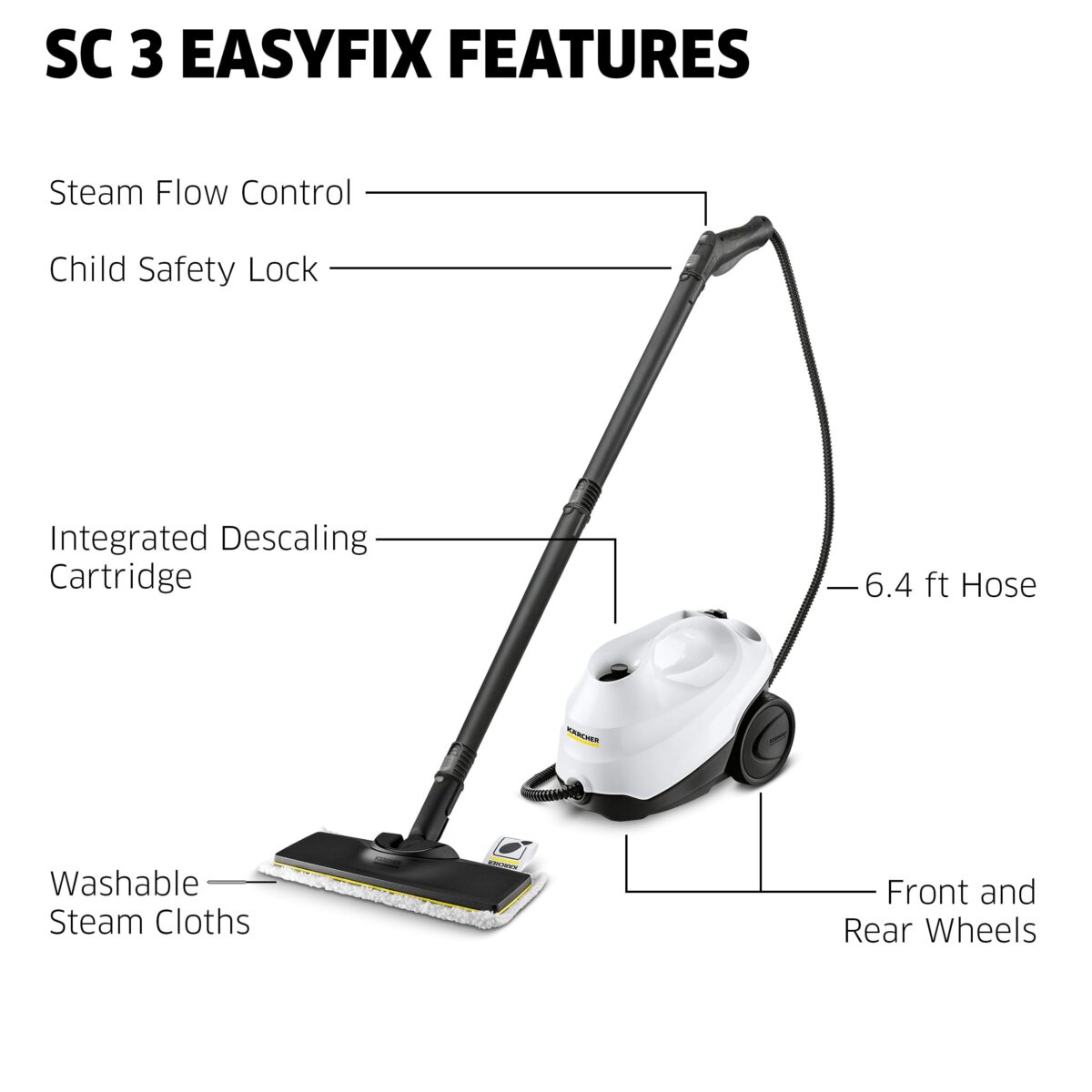 Kärcher SC3 Steam Cleaner: 40s Heat-Up, Chemical-Free, Multi-Purpose. (New)