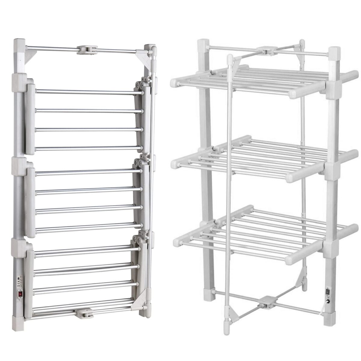 GlamHaus Electric Heated Clothes Airer, 3-Tier, Aluminium, 220W. (New)