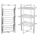 GlamHaus Electric Heated Clothes Airer, 3-Tier, Aluminium, 220W. (New)